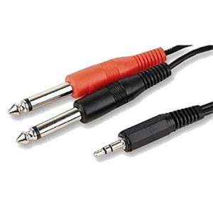 3.5mm Stereo Jack Male To 2 x 6.3mm Mono Male 2m 